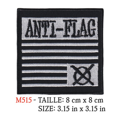 MAXIMUMPATCHES - Ecusson Patch Brodé Thermocollant - 8 cm x 8 cm - Anti-Flag Groupe Musique Rock Punk Hard Trash Métal Heavy Psychedelic