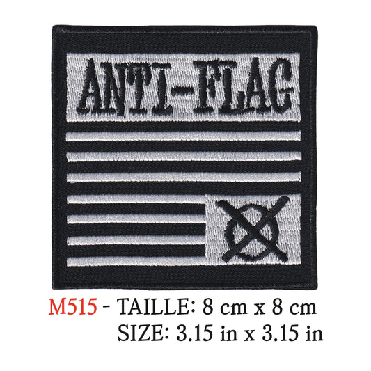 MAXIMUMPATCHES - Ecusson Patch Brodé Thermocollant - 8 cm x 8 cm - Anti-Flag Groupe Musique Rock Punk Hard Trash Métal Heavy Psychedelic