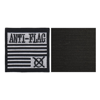 MAXIMUMPATCHES - Anti-Flag - 8 cm x 8 cm - Ecusson Patch Brodé Avec Scratch Cousu Au Dos + Carré Scratch A Coudre, Face Opposé 10 cm x 10 cm/Groupe Musique Métal Rock Punk Heavy Trash Blues