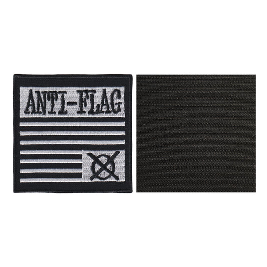 MAXIMUMPATCHES - Anti-Flag - 8 cm x 8 cm - Ecusson Patch Brodé Avec Scratch Cousu Au Dos + Carré Scratch A Coudre, Face Opposé 10 cm x 10 cm/Groupe Musique Métal Rock Punk Heavy Trash Blues