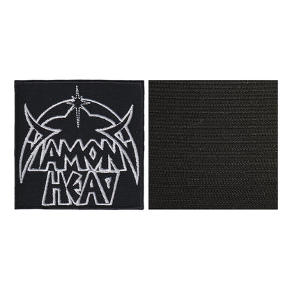 MAXIMUMPATCHES - Diamond Head - 8 cm x 8 cm - Ecusson Patch Brodé Avec Scratch Cousu Au Dos + Carré Scratch A Coudre, Face Opposé 10 cm x 10 cm/Groupe Musique Métal Rock Punk Heavy Trash Blues