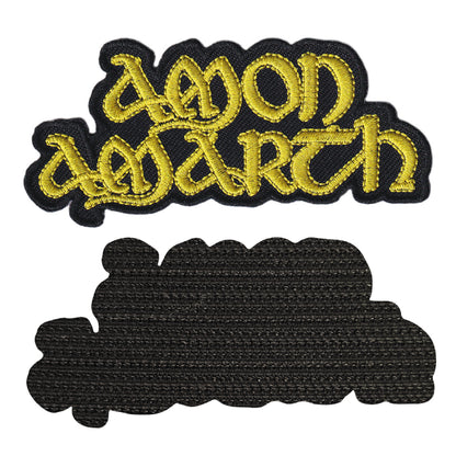MAXIMUMPATCHES - Amon Amarth - 9,8 cm x 4,5 cm - Ecusson Patch Brodé Avec Scratch Cousu Au Dos + Carré Scratch A Coudre, Face Opposé 10 cm x 10 cm/Groupe Musique Métal Rock Punk Heavy Trash Blues