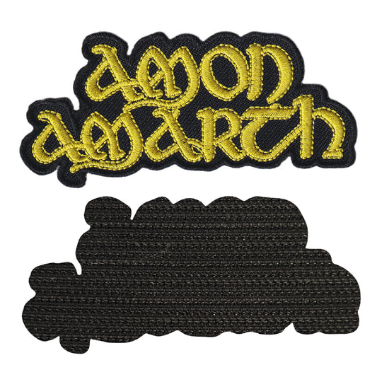 MAXIMUMPATCHES - Amon Amarth - 9,8 cm x 4,5 cm - Ecusson Patch Brodé Avec Scratch Cousu Au Dos + Carré Scratch A Coudre, Face Opposé 10 cm x 10 cm/Groupe Musique Métal Rock Punk Heavy Trash Blues
