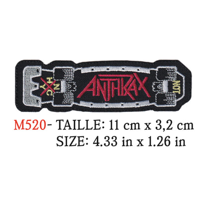 MAXIMUMPATCHES - Ecusson Patch Brodé Thermocollant - 11 cm x 3,2 cm - Anthrax Groupe Musique Rock Punk Hard Trash Métal Heavy Psychedelic