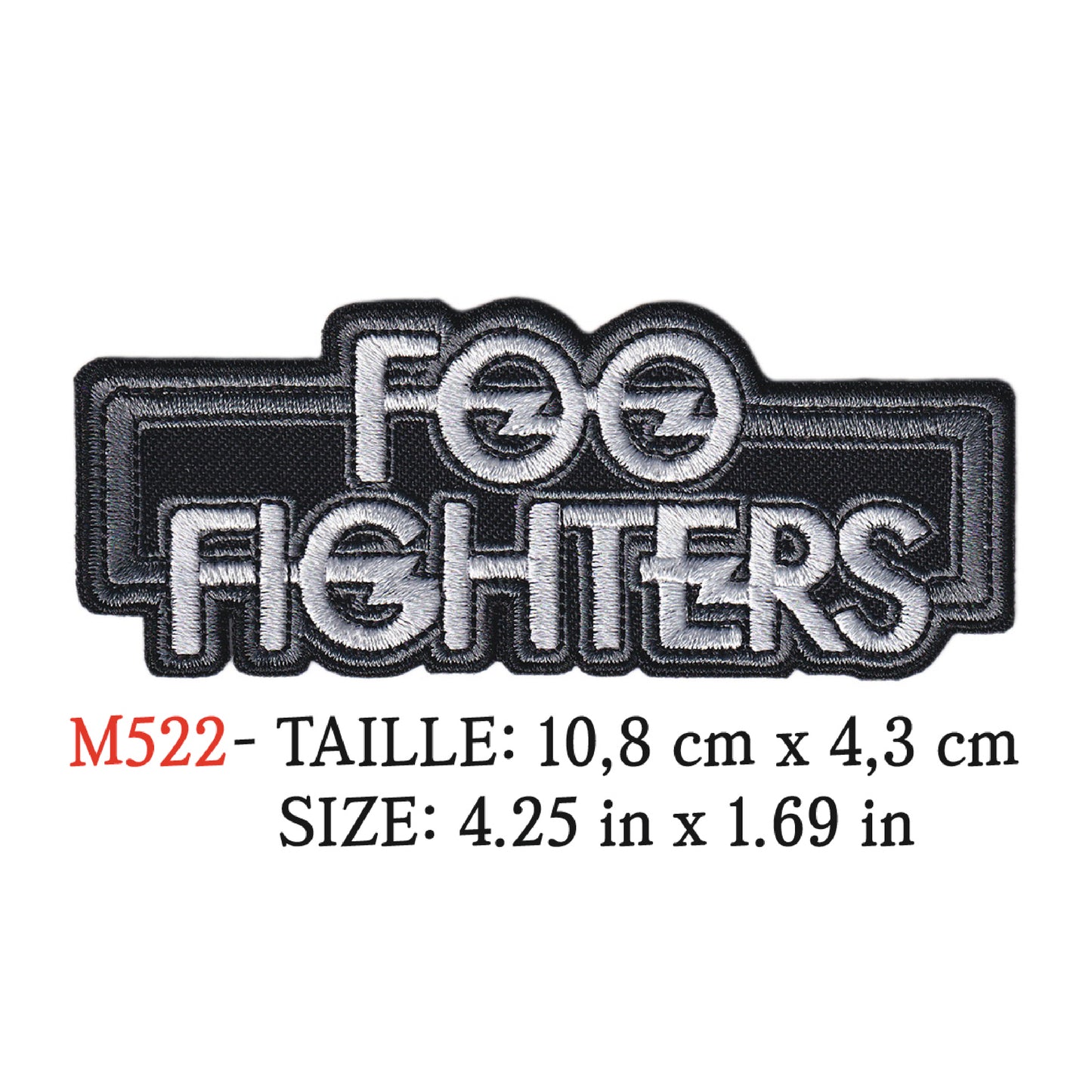 MAXIMUMPATCHES - Ecusson Patch Brodé Thermocollant - 10,8 cm x 4,3 cm - Foo Fighters Groupe Musique Rock Punk Hard Trash Métal Heavy Psychedelic