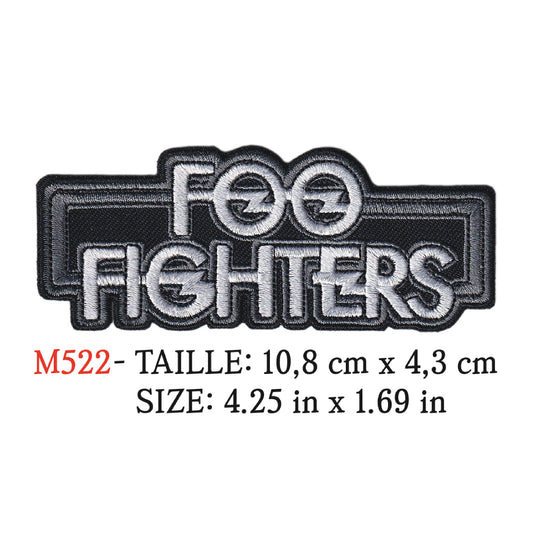 MAXIMUMPATCHES - Ecusson Patch Brodé Thermocollant - 10,8 cm x 4,3 cm - Foo Fighters Groupe Musique Rock Punk Hard Trash Métal Heavy Psychedelic