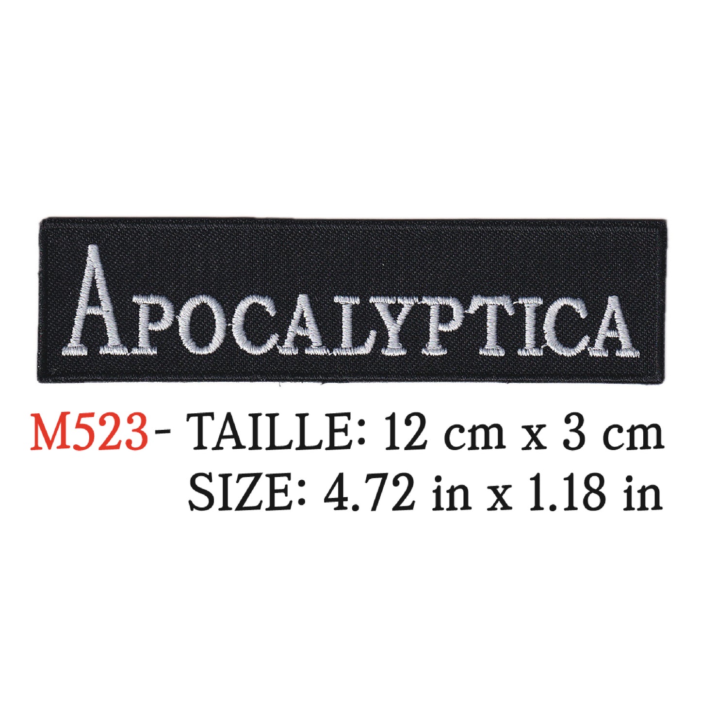 MAXIMUMPATCHES - Ecusson Patch Brodé Thermocollant - 12 cm x 3 cm - Apocalyptica Groupe Musique Rock Punk Hard Trash Métal Heavy Psychedelic