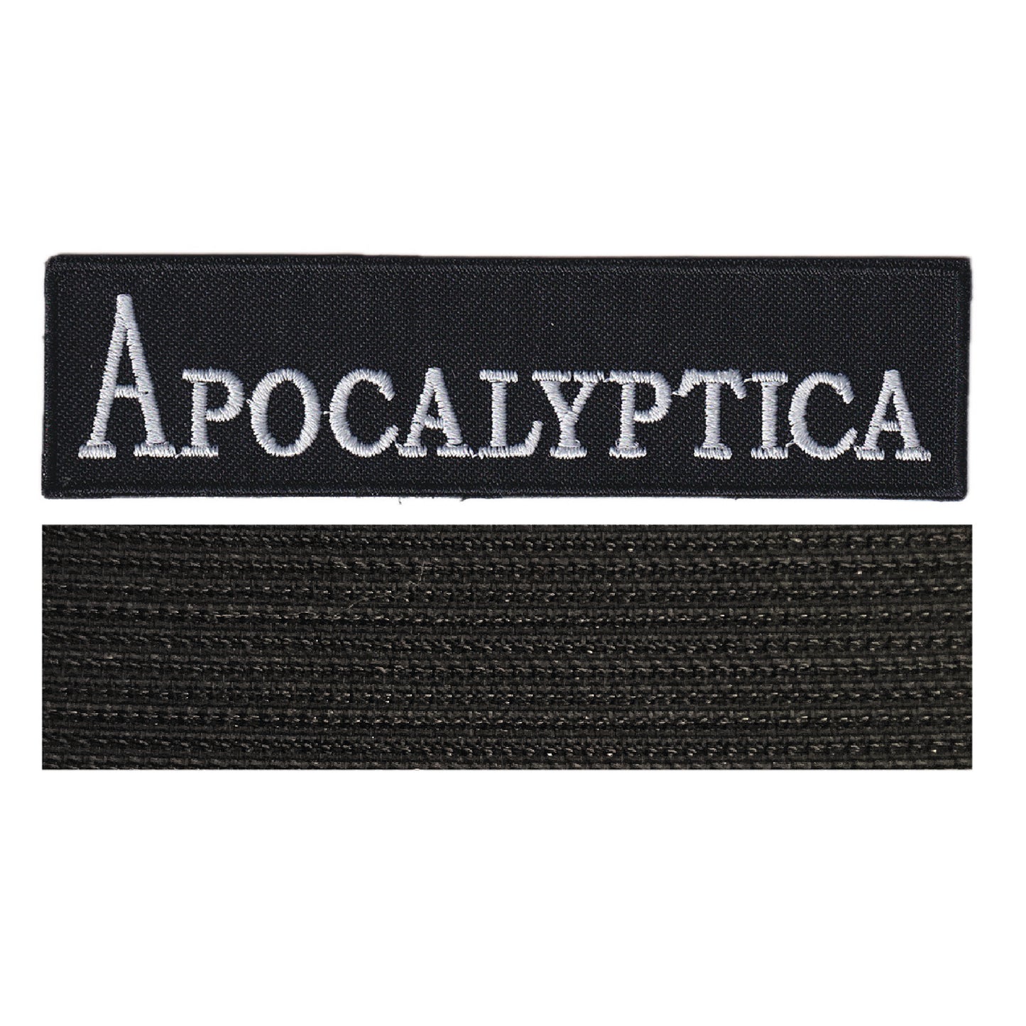 MAXIMUMPATCHES - Apocalyptica - 12 cm x 3 cm - Ecusson Patch Brodé Avec Scratch Cousu Au Dos + Carré Scratch A Coudre, Face Opposé 10 cm x 10 cm/Groupe Musique Métal Rock Punk Heavy Trash Blues
