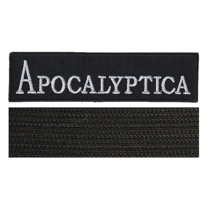 MAXIMUMPATCHES - Apocalyptica - 12 cm x 3 cm - Ecusson Patch Brodé Avec Scratch Cousu Au Dos + Carré Scratch A Coudre, Face Opposé 10 cm x 10 cm/Groupe Musique Métal Rock Punk Heavy Trash Blues