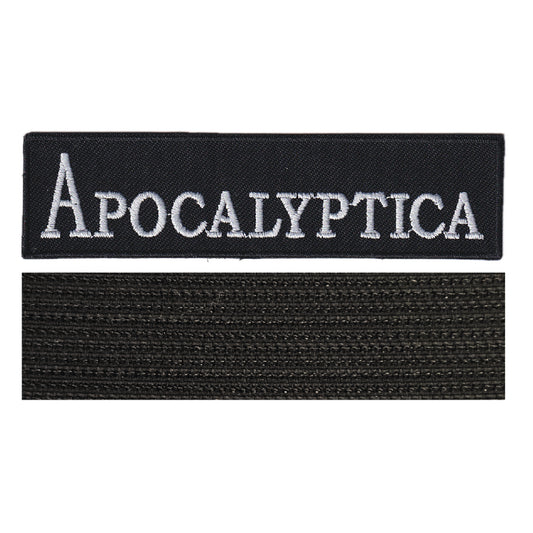 MAXIMUMPATCHES - Apocalyptica - 12 cm x 3 cm - Ecusson Patch Brodé Avec Scratch Cousu Au Dos + Carré Scratch A Coudre, Face Opposé 10 cm x 10 cm/Groupe Musique Métal Rock Punk Heavy Trash Blues