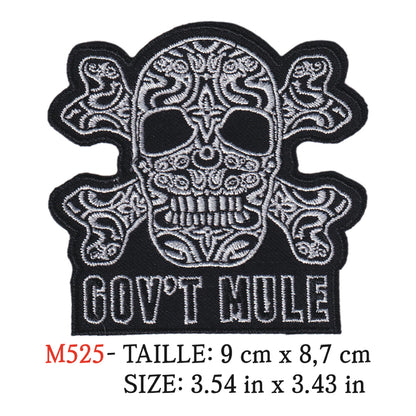 MAXIMUMPATCHES - Ecusson Patch Brodé Thermocollant - 9 cm x 8,7 cm - Gov't Mule Groupe Musique Rock Punk Hard Trash Métal Heavy Psychedelic