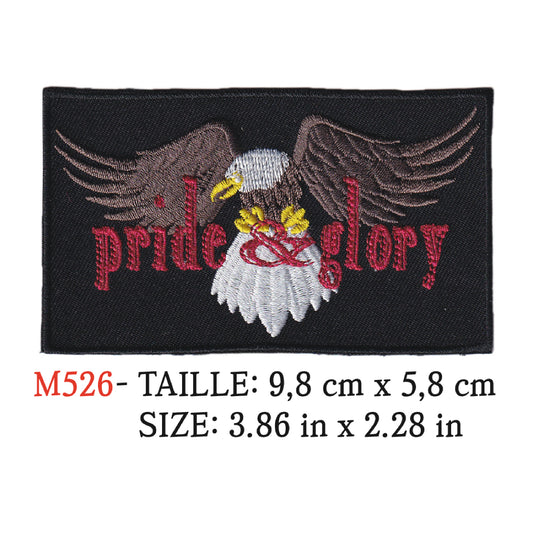 MAXIMUMPATCHES - Ecusson Patch Brodé Thermocollant - 9,8 cm x 5,8 cm - Pride Glory Groupe Musique Rock Punk Hard Trash Métal Heavy Psychedelic