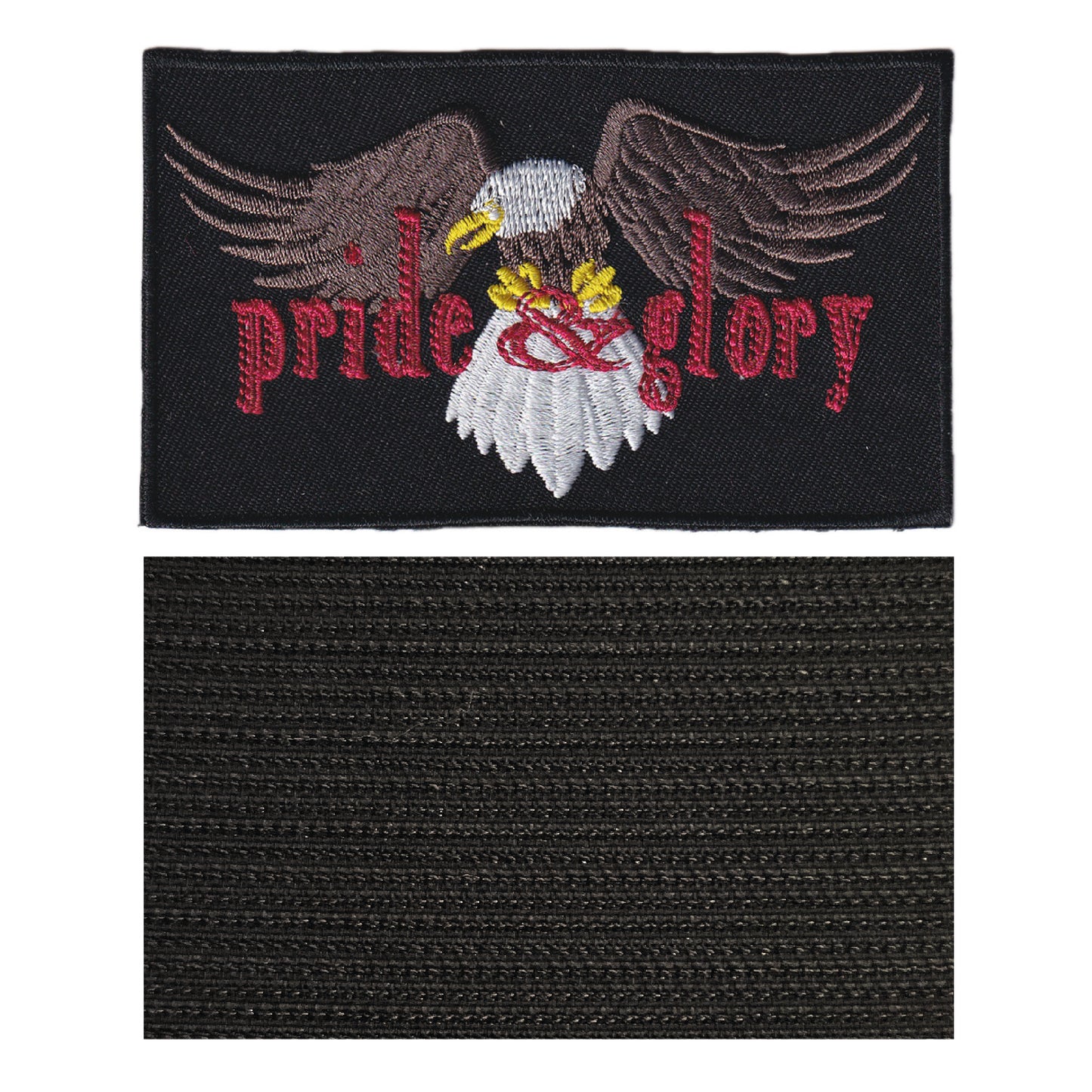 MAXIMUMPATCHES - Pride Glory - 9,8 cm x 5,8 cm - Ecusson Patch Brodé Avec Scratch Cousu Au Dos + Carré Scratch A Coudre, Face Opposé 10 cm x 10 cm/Groupe Musique Métal Rock Punk Heavy Trash Blues