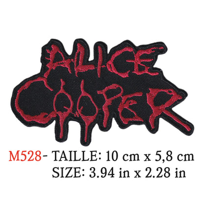 MAXIMUMPATCHES - Ecusson Patch Brodé Thermocollant - 10 cm x 5,8 cm - Alice Cooper Groupe Musique Rock Punk Hard Trash Métal Heavy Psychedelic
