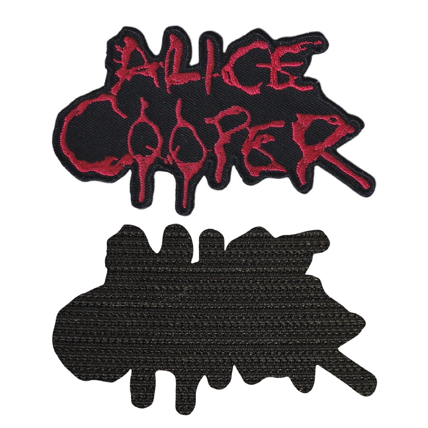 MAXIMUMPATCHES - Alice Cooper - 10 cm x 5,8 cm - Ecusson Patch Brodé Avec Scratch Cousu Au Dos + Carré Scratch A Coudre, Face Opposé 10 cm x 10 cm/Groupe Musique Métal Rock Punk Heavy Trash Blues
