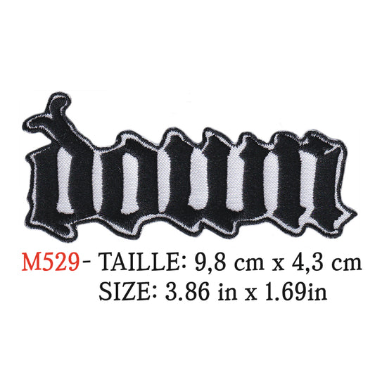 MAXIMUMPATCHES - Ecusson Patch Brodé Thermocollant - 9,8 cm x 4,3 cm - Down Groupe Musique Rock Punk Hard Trash Métal Heavy Psychedelic