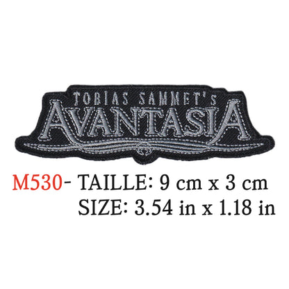 MAXIMUMPATCHES - Ecusson Patch Brodé Thermocollant - 9 cm x 3,3 cm - Avantasia Groupe Musique Rock Punk Hard Trash Métal Heavy Psychedelic
