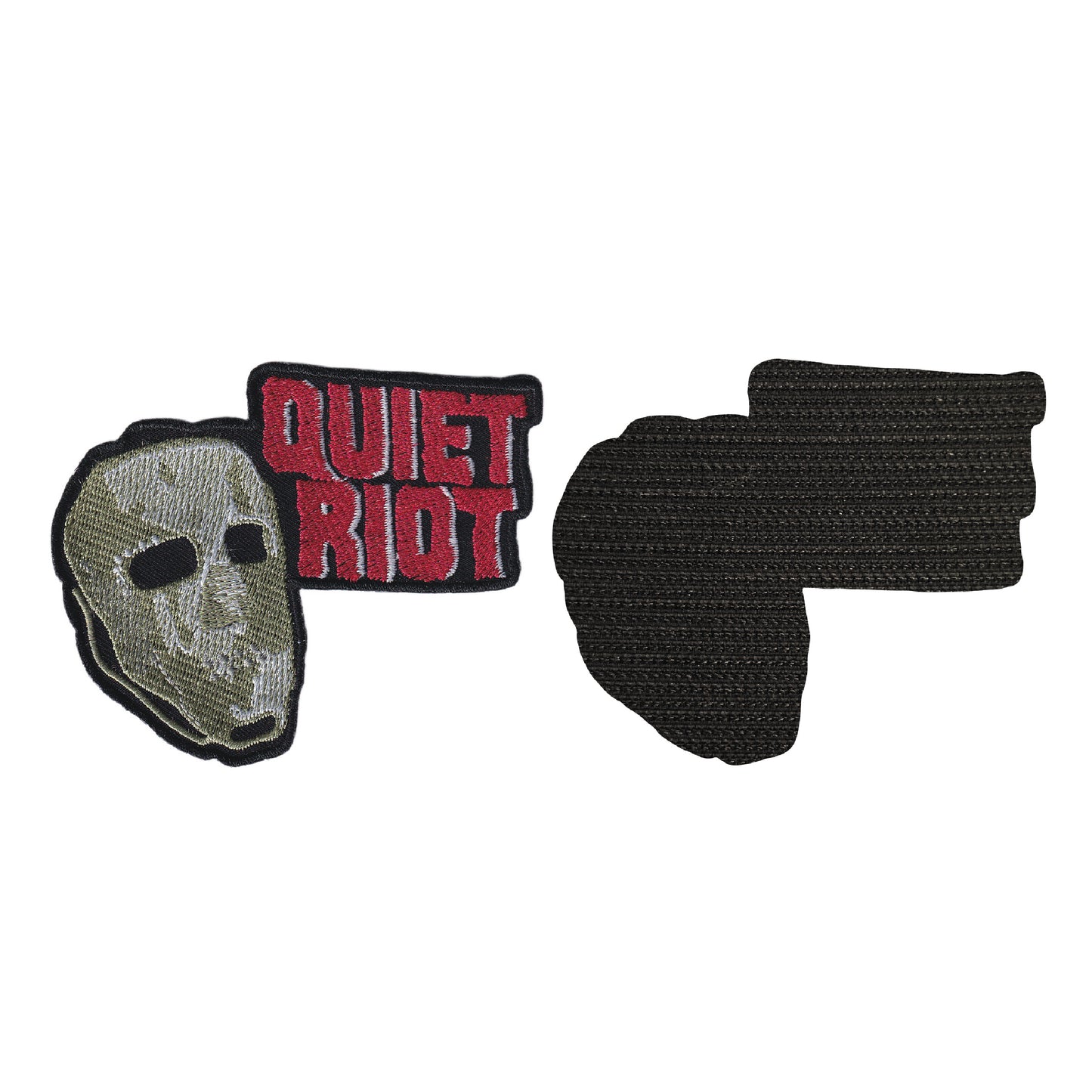 MAXIMUMPATCHES - Quiet Riot - 10 cm x 8,3 cm - Ecusson Patch Brodé Avec Scratch Cousu Au Dos + Carré Scratch A Coudre, Face Opposé 10 cm x 10 cm/Groupe Musique Métal Rock Punk Heavy Trash Blues