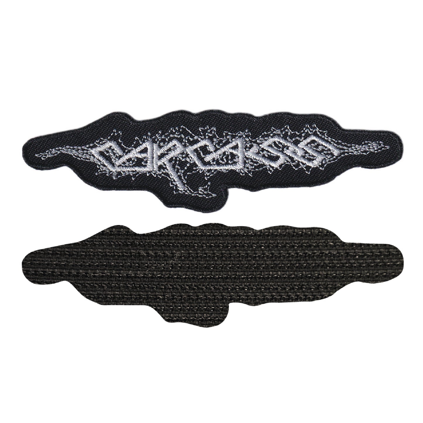 MAXIMUMPATCHES - Carcass - 10,8 cm x 2,3 cm - Ecusson Patch Brodé Avec Scratch Cousu Au Dos + Carré Scratch A Coudre, Face Opposé 10 cm x 10 cm/Groupe Musique Métal Rock Punk Heavy Trash Blues
