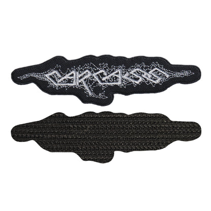 MAXIMUMPATCHES - Carcass - 10,8 cm x 2,3 cm - Ecusson Patch Brodé Avec Scratch Cousu Au Dos + Carré Scratch A Coudre, Face Opposé 10 cm x 10 cm/Groupe Musique Métal Rock Punk Heavy Trash Blues