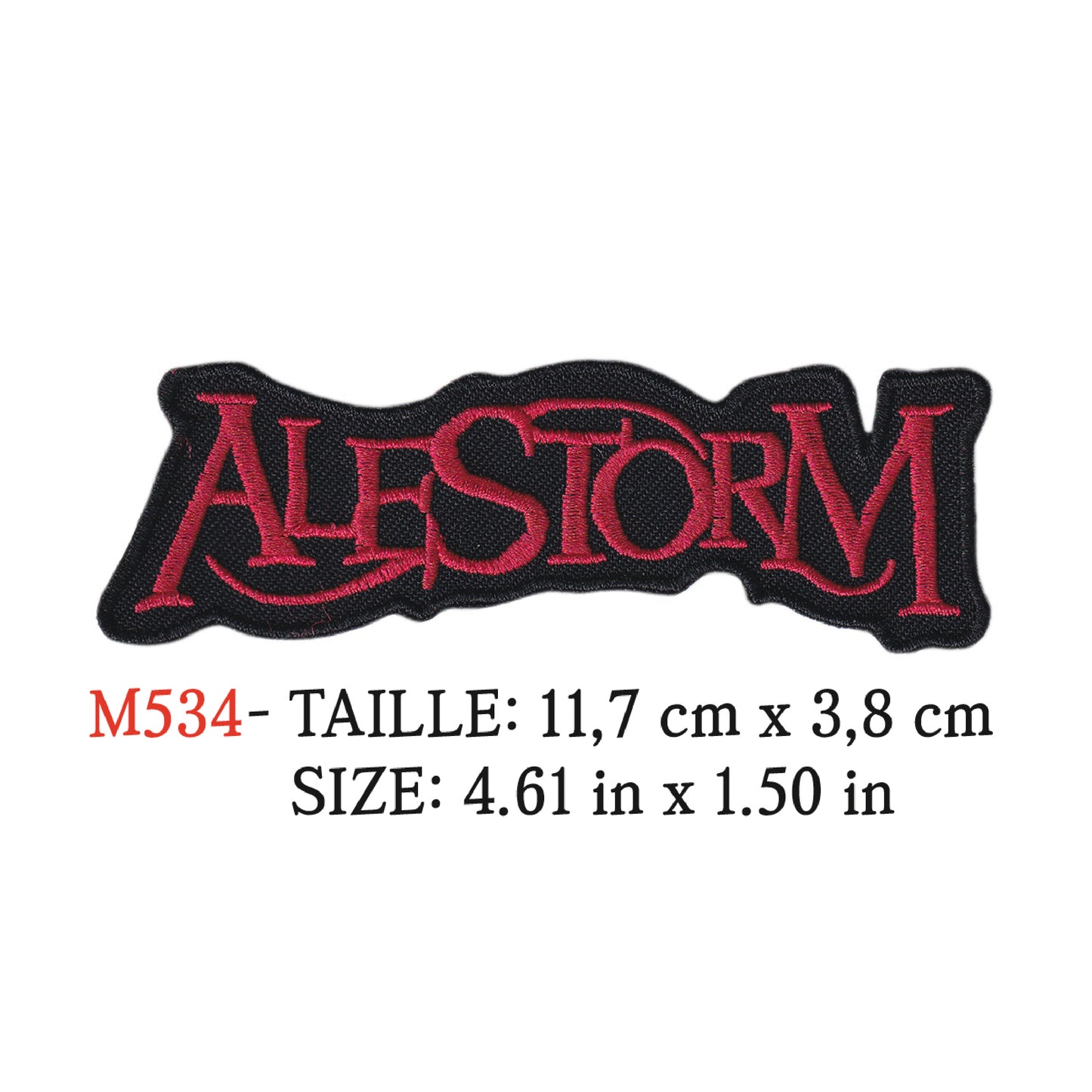 MAXIMUMPATCHES - Ecusson Patch Brodé Thermocollant - 11,7 cm x 3,8 cm - Alestorm Groupe Musique Rock Punk Hard Trash Métal Heavy Psychedelic