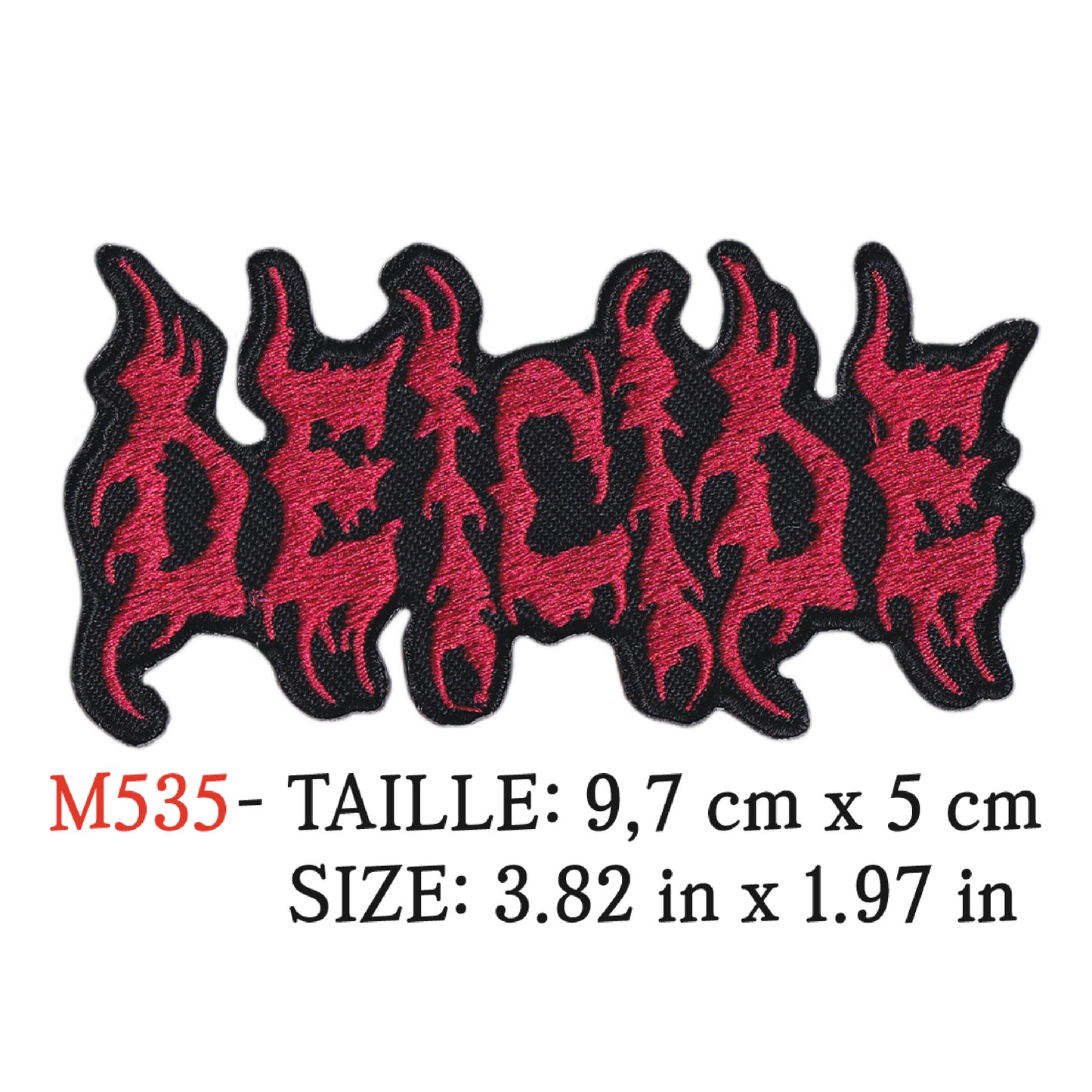 MAXIMUMPATCHES - Ecusson Patch Brodé Thermocollant - 9,7 cm x 5 cm - Deicide Groupe Musique Rock Punk Hard Trash Métal Heavy Psychedelic