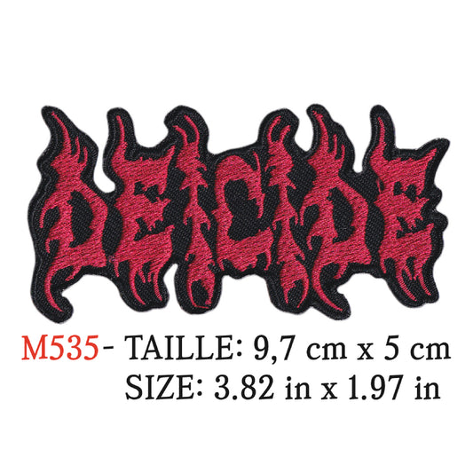 MAXIMUMPATCHES - Ecusson Patch Brodé Thermocollant - 9,7 cm x 5 cm - Deicide Groupe Musique Rock Punk Hard Trash Métal Heavy Psychedelic