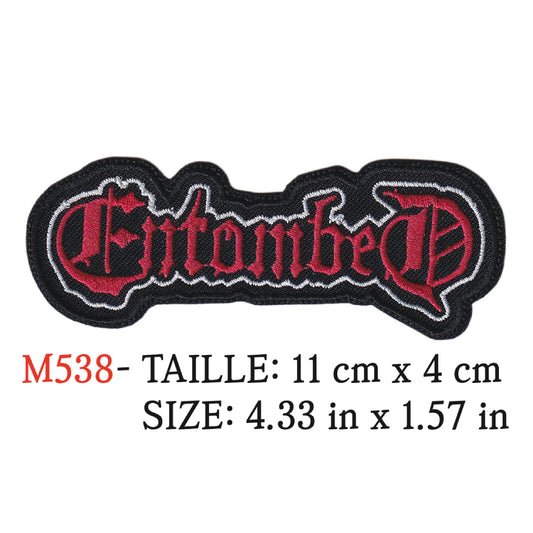 MAXIMUMPATCHES - Ecusson Patch Brodé Thermocollant - 11 cm x 4 cm - Entombed Groupe Musique Rock Punk Hard Trash Métal Heavy Psychedelic