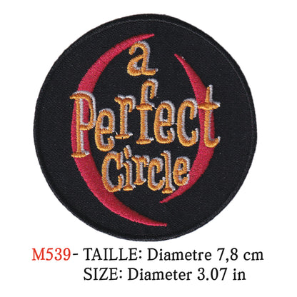 MAXIMUMPATCHES - Ecusson Patch Brodé Thermocollant - Diametre 7,8 cm - Perfect Circle Groupe Musique Rock Punk Hard Trash Métal Heavy Psychedelic