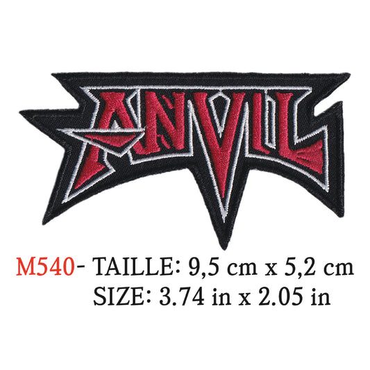 MAXIMUMPATCHES - Ecusson Patch Brodé Thermocollant - 9,5 cm x 5,2 cm - Anvil Groupe Musique Rock Punk Hard Trash Métal Heavy Psychedelic
