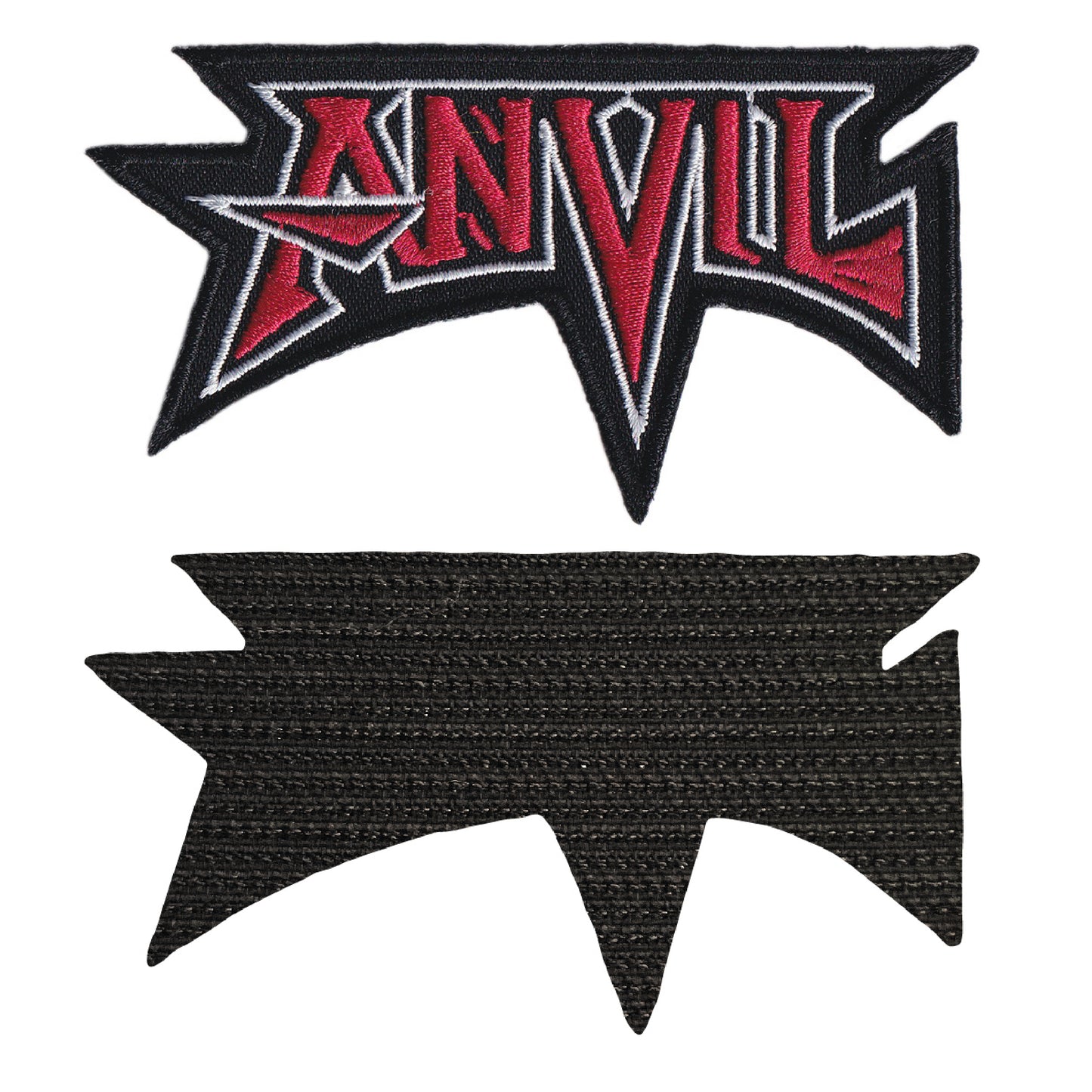 MAXIMUMPATCHES - Anvil - 9,5 cm x 5,2 cm - Ecusson Patch Brodé Avec Scratch Cousu Au Dos + Carré Scratch A Coudre, Face Opposé 10 cm x 10 cm/Groupe Musique Métal Rock Punk Heavy Trash Blues