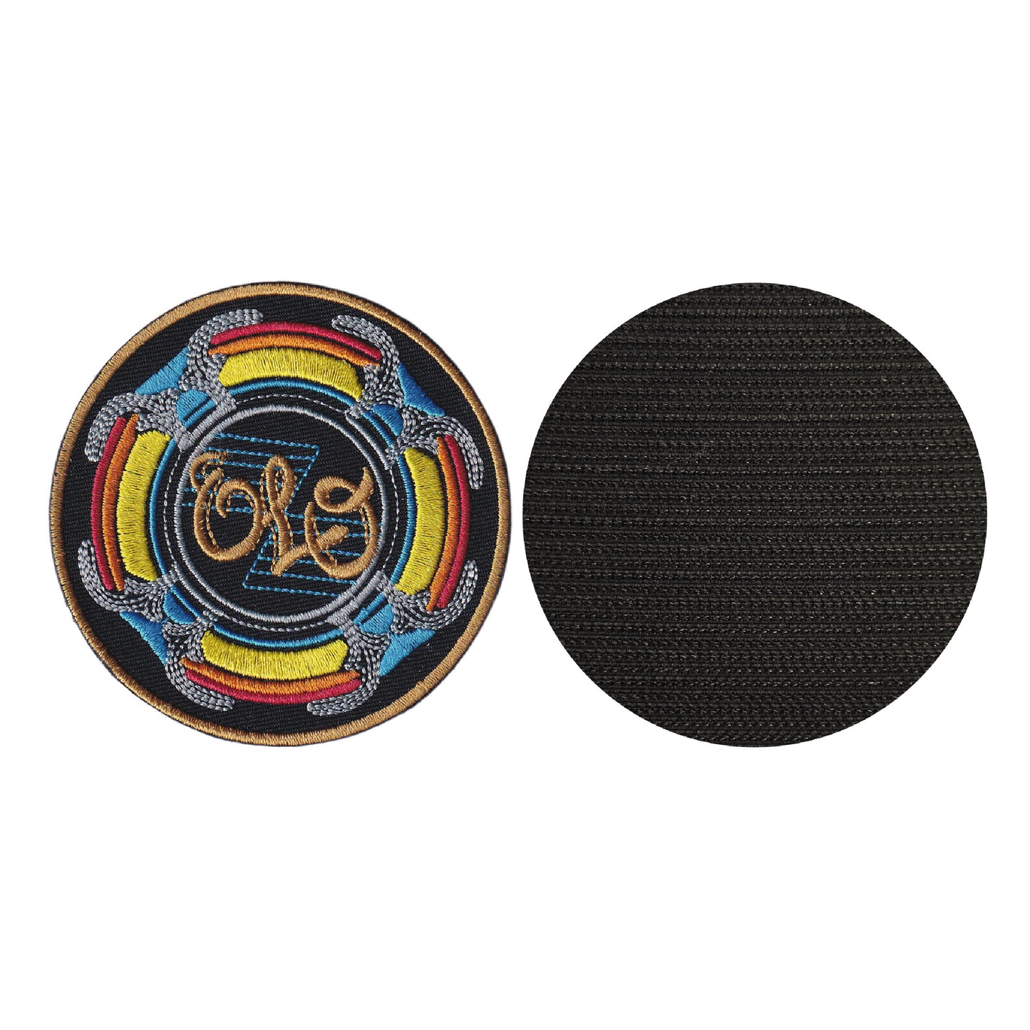 MAXIMUMPATCHES - Olo - Diamètre 7,8 cm - Ecusson Patch Brodé Avec Scratch Cousu Au Dos + Carré Scratch A Coudre, Face Opposé 10 cm x 10 cm/Groupe Musique Métal Rock Punk Heavy Trash Blues