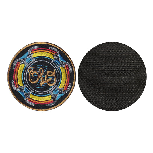 MAXIMUMPATCHES - Olo - Diamètre 7,8 cm - Ecusson Patch Brodé Avec Scratch Cousu Au Dos + Carré Scratch A Coudre, Face Opposé 10 cm x 10 cm/Groupe Musique Métal Rock Punk Heavy Trash Blues