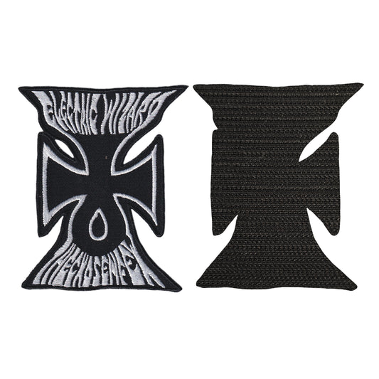 MAXIMUMPATCHES - Electric Wizard - 8,2 cm x 9,8 cm - Ecusson Patch Brodé Avec Scratch Cousu Au Dos + Carré Scratch A Coudre, Face Opposé 10 cm x 10 cm/Groupe Musique Métal Rock Punk Heavy Trash Blues