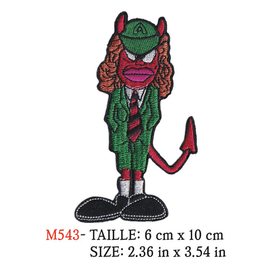 MAXIMUMPATCHES - Ecusson Patch Brodé Thermocollant - 6 cm x 10 cm - AC DC acdc Groupe Musique Rock Punk Hard Trash Métal Heavy Psychedelic