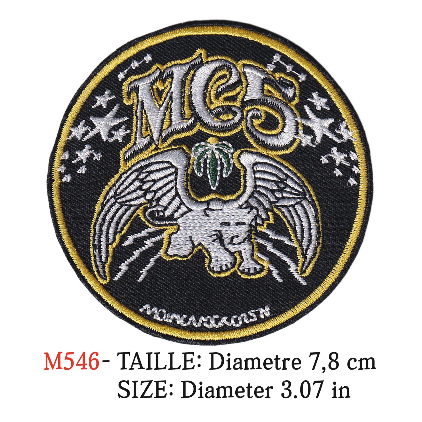 MAXIMUMPATCHES - Ecusson Patch Brodé Thermocollant - Diametre 7,8 cm - Mc5 Groupe Musique Rock Punk Hard Trash Métal Heavy Psychedelic