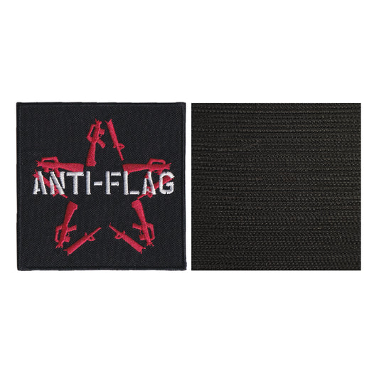 MAXIMUMPATCHES - Anti-Flag - 8 cm x 8 cm - Ecusson Patch Brodé Avec Scratch Cousu Au Dos + Carré Scratch A Coudre, Face Opposé 10 cm x 10 cm/Groupe Musique Métal Rock Punk Heavy Trash Blues