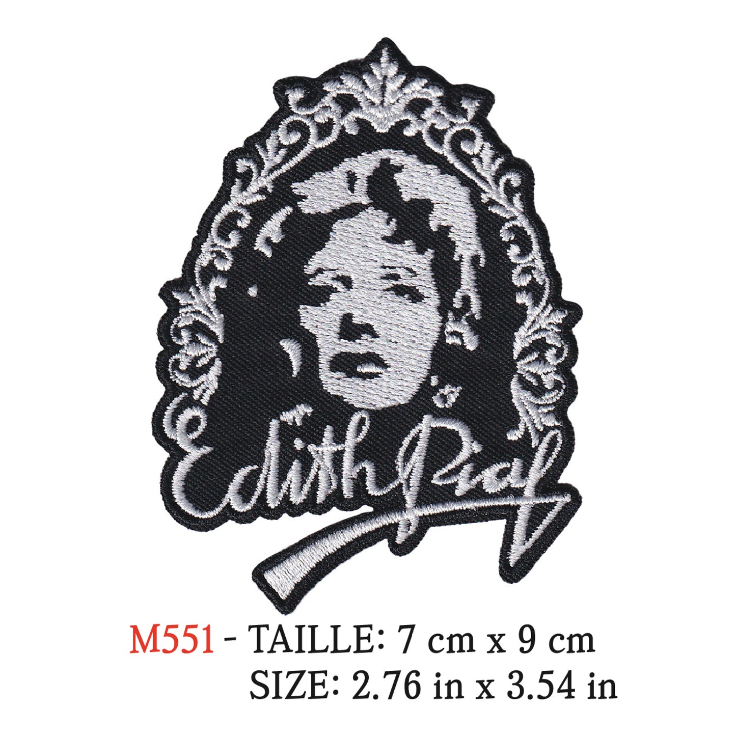 MAXIMUMPATCHES - Ecusson Patch Brodé Thermocollant - 7 cm x 9 cm - Edith Piaf Groupe Musique Rock Punk Hard Trash Métal Heavy Psychedelic