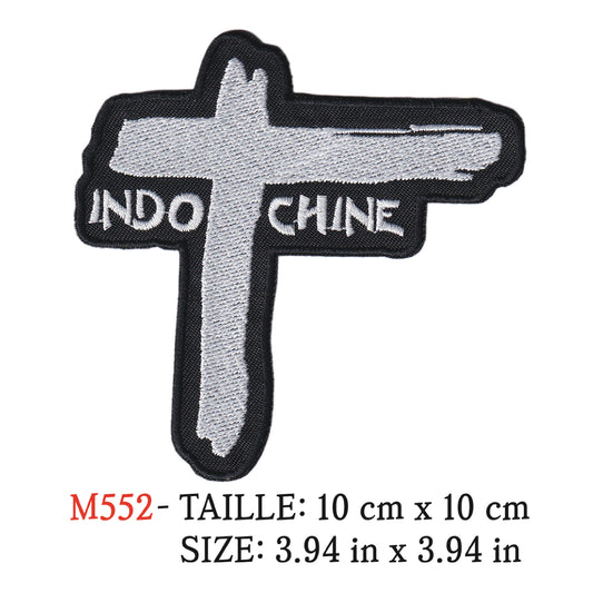 MAXIMUMPATCHES - Ecusson Patch Brodé Thermocollant - 10 cm x 10 cm - Indochine Groupe Musique Rock Punk Hard Trash Métal Heavy Psychedelic
