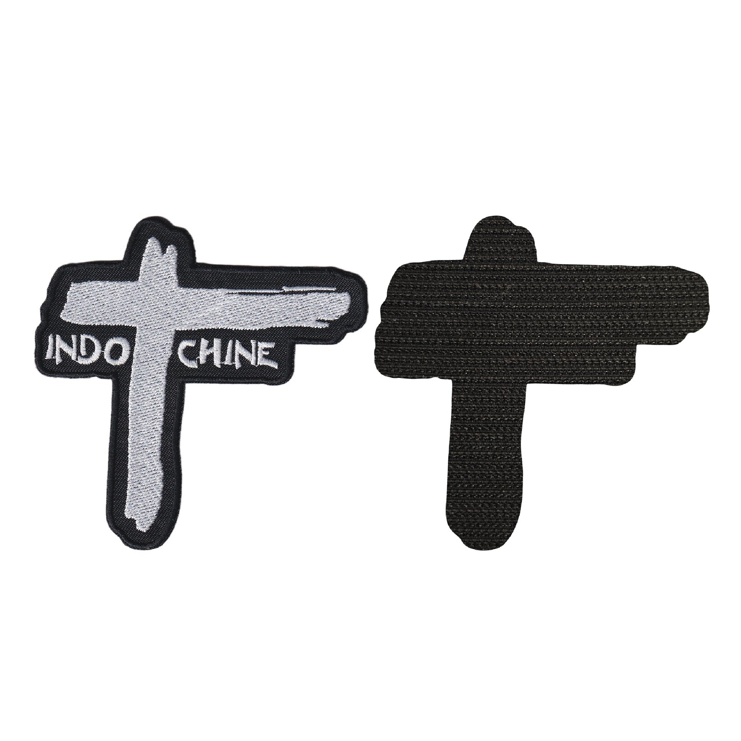 MAXIMUMPATCHES - Indochine - 10 cm x 10 cm - Ecusson Patch Brodé Avec Scratch Cousu Au Dos + Carré Scratch A Coudre, Face Opposé 10 cm x 10 cm/Groupe Musique Métal Rock Punk Heavy Trash Blues