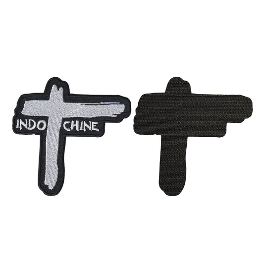 MAXIMUMPATCHES - Indochine - 10 cm x 10 cm - Ecusson Patch Brodé Avec Scratch Cousu Au Dos + Carré Scratch A Coudre, Face Opposé 10 cm x 10 cm/Groupe Musique Métal Rock Punk Heavy Trash Blues