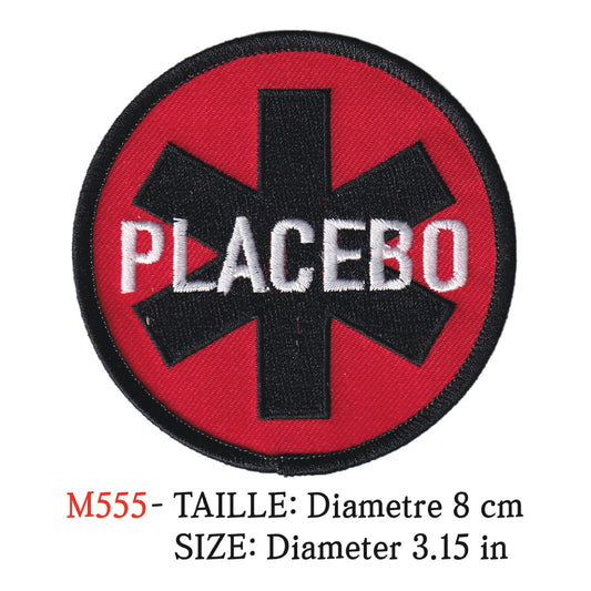 MAXIMUMPATCHES - Ecusson Patch Brodé Thermocollant - Diametre 8 cm - Placebo Groupe Musique Rock Punk Hard Trash Métal Heavy Psychedelic
