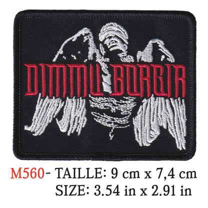 MAXIMUMPATCHES - Ecusson Patch Brodé Thermocollant - 9 cm x 7,4 cm - Dimmu Borgir Groupe Musique Rock Punk Hard Trash Métal Heavy Psychedelic
