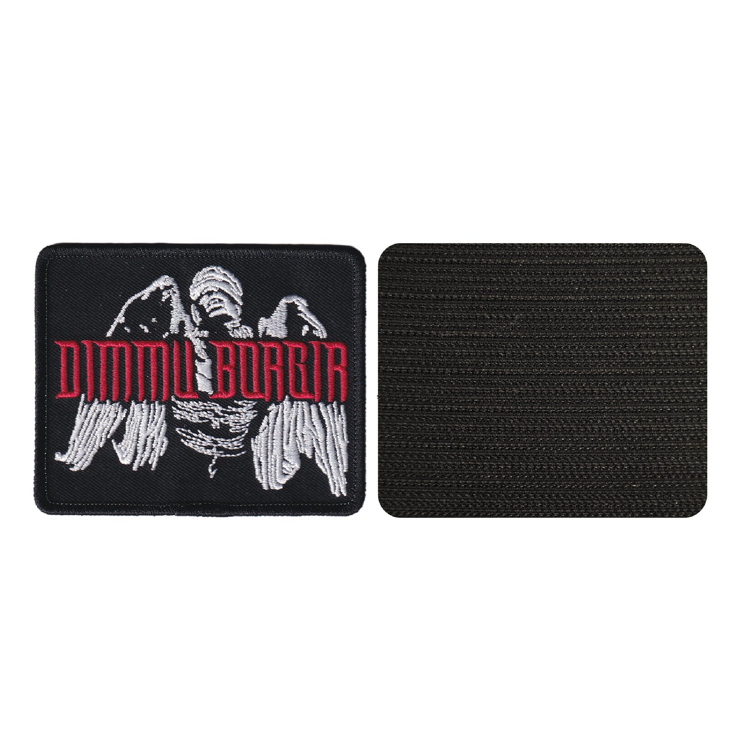 MAXIMUMPATCHES - Dimmu borgir - 9 cm x 7,4 cm - Ecusson Patch Brodé Avec Scratch Cousu Au Dos + Carré Scratch A Coudre, Face Opposé 10 cm x 10 cm/Groupe Musique Métal Rock Punk Heavy Trash Blues