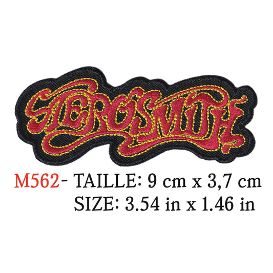 MAXIMUMPATCHES - Ecusson Patch Brodé Thermocollant - 9 cm x 3,7 cm - Aérosmith Groupe Musique Rock Punk Hard Trash Métal Heavy Psychedelic