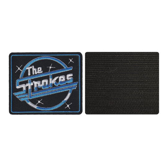 MAXIMUMPATCHES - The Strokes - 9 cm x 7,6 cm - Ecusson Patch Brodé Avec Scratch Cousu Au Dos + Carré Scratch A Coudre, Face Opposé 10 cm x 10 cm/Groupe Musique Métal Rock Punk Heavy Trash Blues