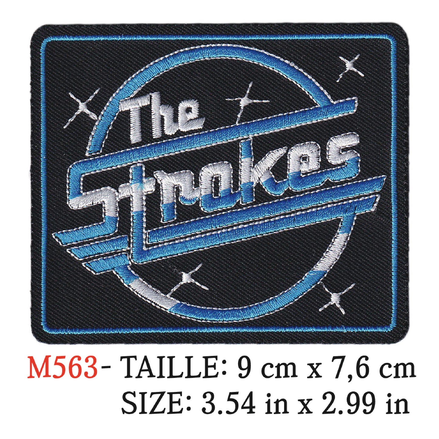 MAXIMUMPATCHES - Ecusson Patch Brodé Thermocollant - 9 cm x 7,6 cm - The Strokes Groupe Musique Rock Punk Hard Trash Métal Heavy Psychedelic