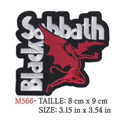MAXIMUMPATCHES - Ecusson Patch Brodé Thermocollant - 8 cm x 9 cm - Black Sabbath Groupe Musique Rock Punk Hard Trash Métal Heavy Psychedelic