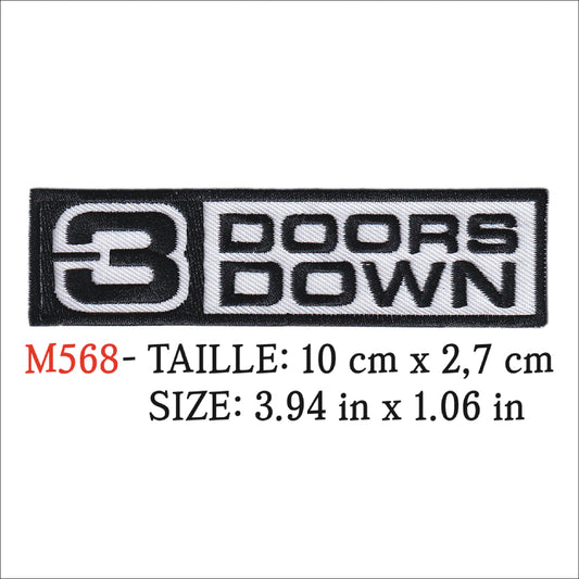 MAXIMUMPATCHES - Ecusson Patch Brodé Thermocollant - 10 cm x 2,7 cm - 3 Doors Down Groupe Musique Rock Punk Hard Trash Métal Heavy Psychedelic