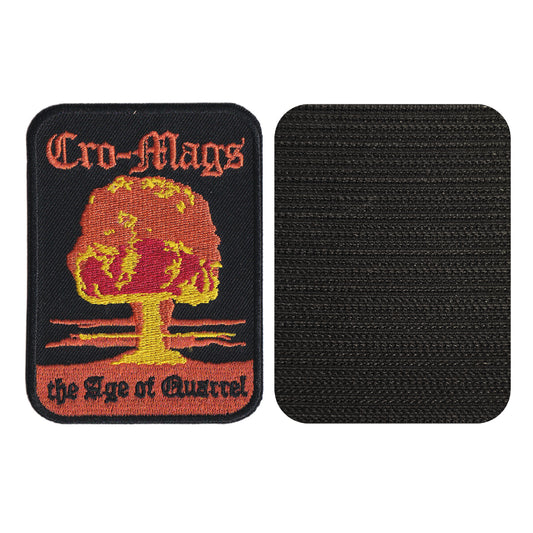 MAXIMUMPATCHES - Cro-mags - 6,5 cm x 9 cm - Ecusson Patch Brodé Avec Scratch Cousu Au Dos + Carré Scratch A Coudre, Face Opposé 10 cm x 10 cm/Groupe Musique Métal Rock Punk Heavy Trash Blues